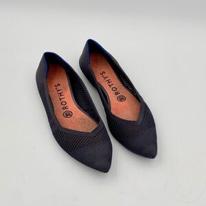 Rothy's Women's Navy pointed toe Flats Womans size 8 stained see description